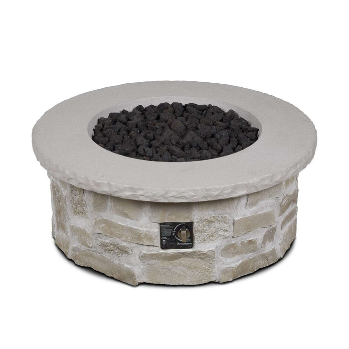 Scottsdale 40 round fire pit table top view showing lava rock and burner