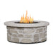 Scottsdale 40 round propane fire pit table stacked stone look main view