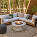 Scottsdale round fire pit table outdoor patio lifestyle alternate angle