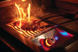 Searing steak over infrared burner on Napoleon 700 Series Built-In Gas Grill in stainless steel