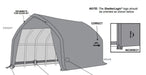 Detailed installation diagram for ShelterLogic Garage-in-a-Box