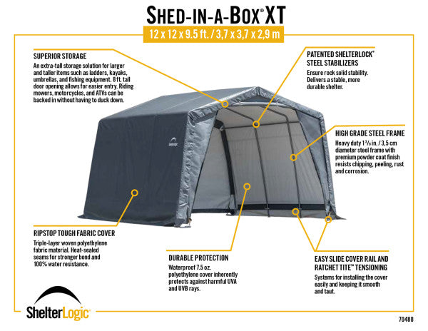 ShelterLogic Shed-in-a-Box XT Peak Gray Backyard Oasis