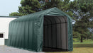 Empty ShelterLogic ShelterCoat 16 x 36 ft. garage with gray peak roof, ready for vehicle or equipment storage