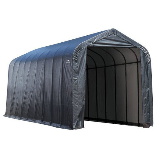 ShelterLogic ShelterCoat 16 x 44 ft. Peak Roof Garage in Gray. This spacious garage provides year-round protection for vehicles, equipment, and more
