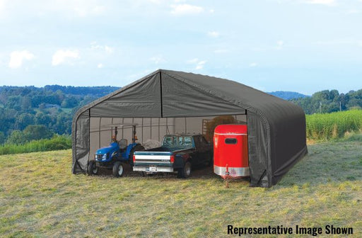 ShelterLogic ShelterCoat Peak Style Garage: Protects tractors, trucks, horse trailers, and other equipment.