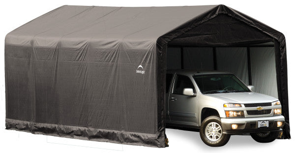 ShelterLogic ShelterTube Garage providing cover for a large pickup truck