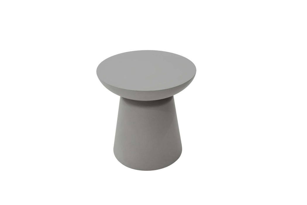 Angled view of the Elementi Kylix Series large side table in space grey.