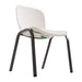 Side profile of Lifetime 13 Pack Children's Stack Chair with contoured seat, rounded back, and durable black steel legs
