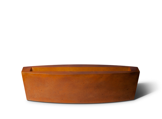 Slick Rock Square Linear 72 in. long concrete trough planter in copper orange