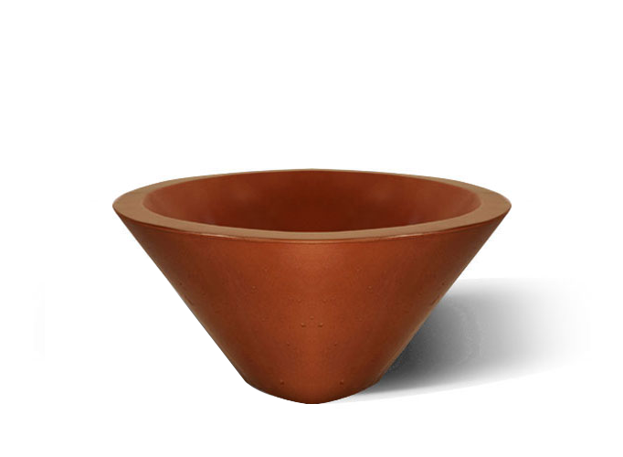 Slick Rock Classic Conical 30 in. cone-shaped concrete planter in terracotta red