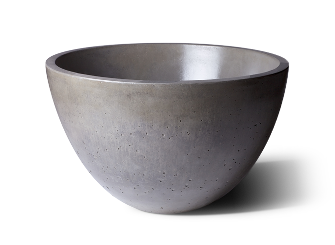 Slick Rock Classic Medium 36 in. round concrete planter bowl in light gray