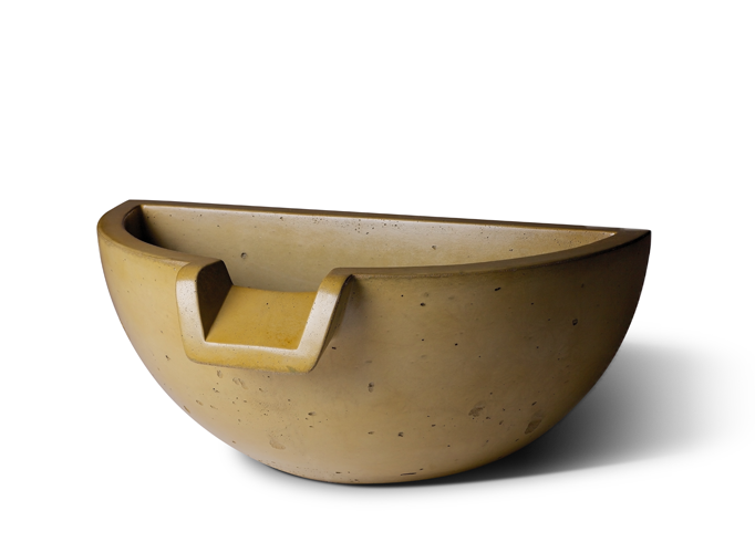 The Slick Rock Concrete Half Spill Water Bowl in a tan finish.