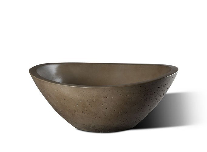 Slick Rock Wave Wide 44 in. low concrete planter bowl with wave rim in taupe