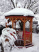 10 Foot Wood Gazebo-In-A-Box with snow