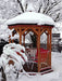 12 Foot Wood Gazebo-In-A-Box with Floor with snow