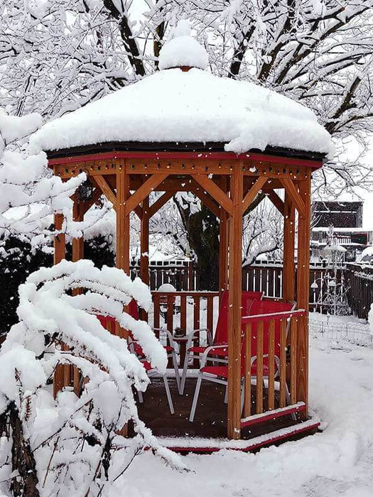 Amish Gazebo-In-A-Box with snow