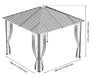 Sojag Dakota Gazebo 10 x 12 ft Technical Drawing. This detailed drawing includes all dimensions (286 cm length, width, 275 cm height)