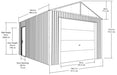 Sojag Everest Garage 12 x 15 ft. in Charcoal Dimensions