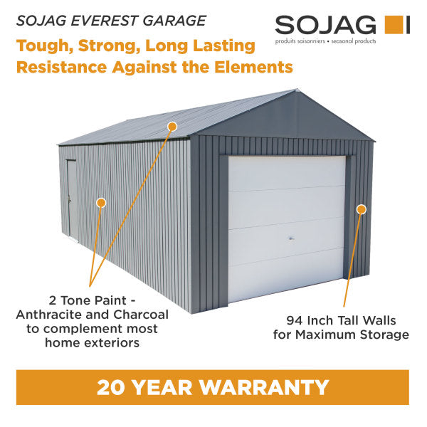 Sojag Everest Garage with Charcoal and Anthracite Two-Tone Paint