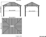Detailed illustration of Sojag Genova Gazebo 10 x 12 ft. with roof and gazebo height dimensions.