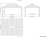 Sojag Genova Gazebo: 12x16 ft dimensions drawing, roof and gazebo height included