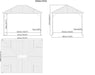 Illustration of Sojag Meridien Gazebo measuring 10 x 10 ft, highlighting roof structure and gazebo height.
