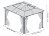 drawing of the Sojag Meridien Gazebo 10 x 14 ft., showing its dimensions