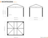 Sojag Monteserra Gazebo 10x12 ft. roof and gazebo height dimensions drawing