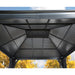 Sojag Mykonos II Double Roof Aluminum Gazebo Interior Roof. This image shows the underside of the dark gray, double-roof design of the 10x12 ft. gazebo.