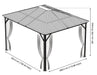 Blueprint overview of Sojag Verona Gazebo 10x12 ft with structural measurements and layout.