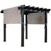 Isolated view of Sojag Yamba Pergola 10x10 ft with grey textile canopy and black aluminum structure