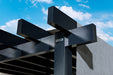 Detail of the structural joint of Sojag Yamba Pergola 10x16 ft showcasing the interlocking beams and sturdy construction