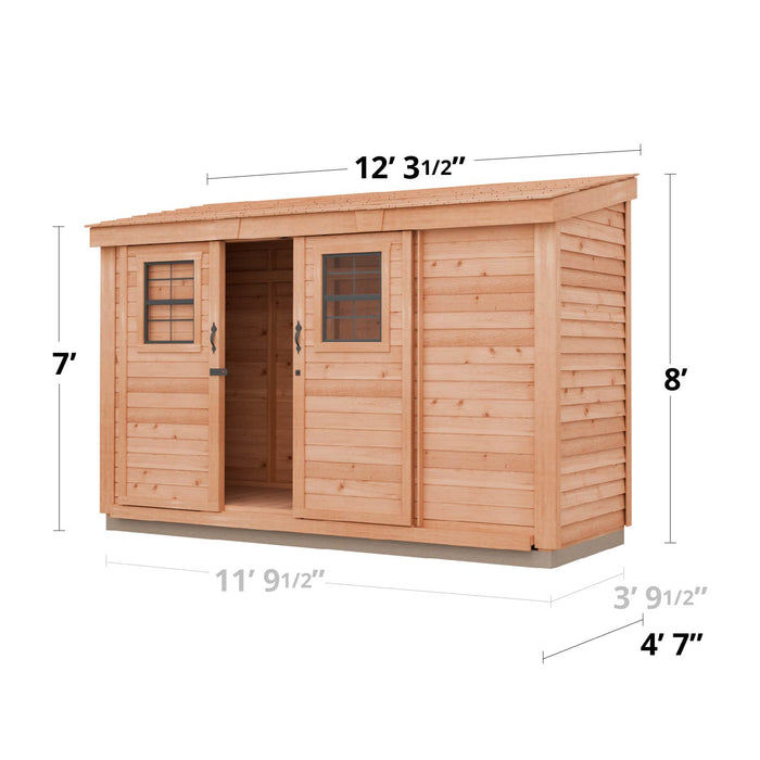 Specifications of the Outdoor Living Today Spacesaver 12x4 Storage Shed