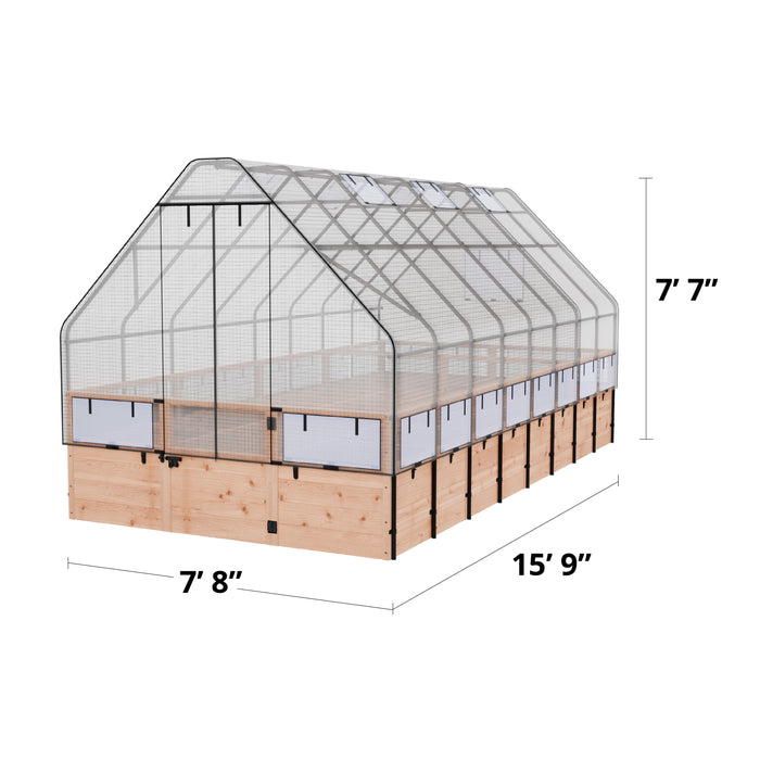 specs of Garden in a Box 8x16 with Greenhouse