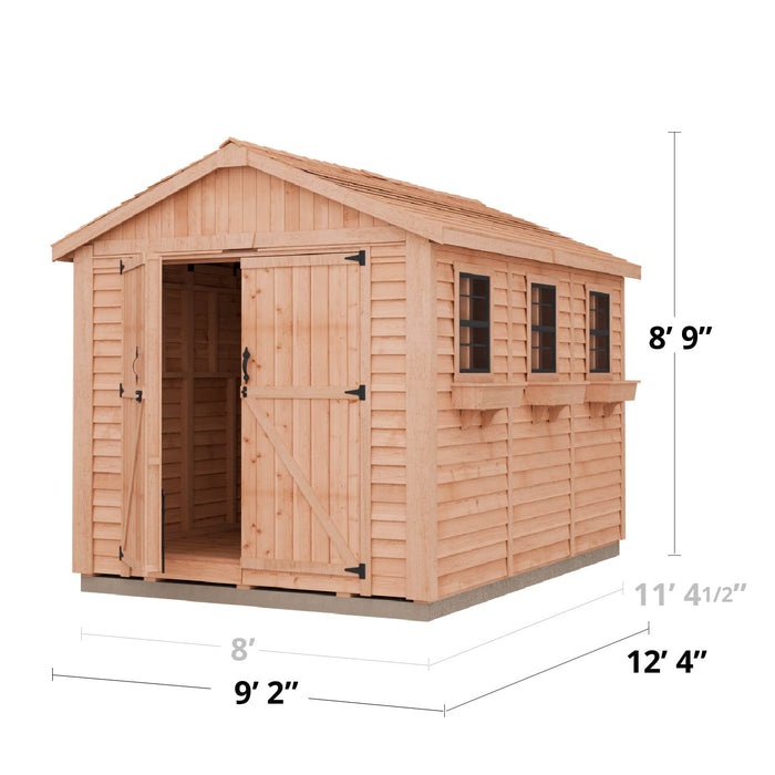 Specifications of the Outdoor Living Today Space Master Storage Shed 8x12