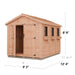 Specifications of the Outdoor Living Today Space Master Storage Shed 8x12