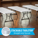 Lifetime 4 Pack 6-Foot Rectangle Nesting Table arranged in rows showing straight secure stackable tabletop