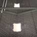 Interior view of the Lifetime 8x5 ft. storage shed's roof truss and two skylight panels.