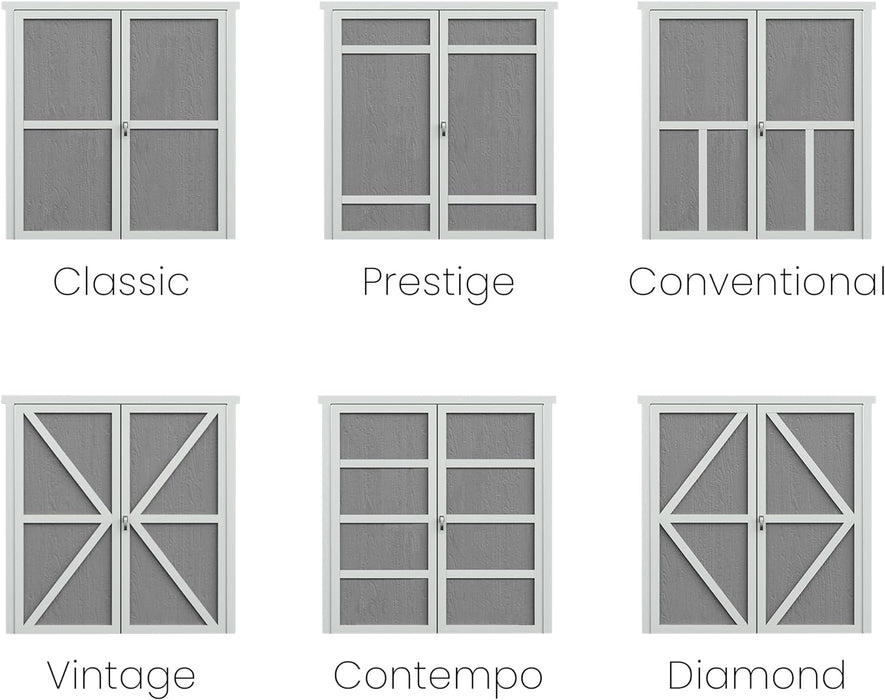handy home astoria shed 6 different door styles samples