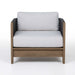 Stratton outdoor lounge chair front view woven cord aluminum frame