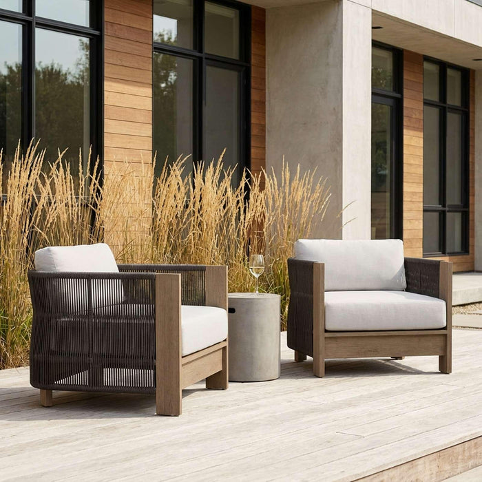 Real Flame Stratton lounge chair outdoor patio lifestyle alternate angle