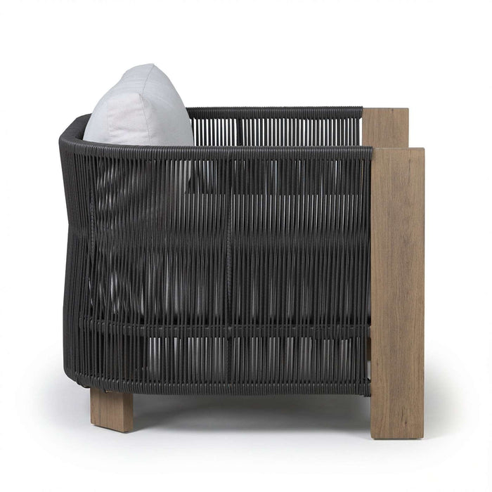 Stratton outdoor lounge chair side profile view showing seat depth