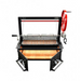 Front view of the Sunterra Outdoor Santa Maria 36" BBQ Grill no cart, showcasing the large cooking grate and wood storage at the base.