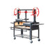The Sunterra Outdoor Santa Maria BBQ Grill with Cart shown from both sides, highlighting its double grilling setup and robust design.