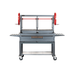 Sunterra Outdoor Santa Maria BBQ Grill on cart with dual red crank wheels, adjustable grates, side shelves, and casters 