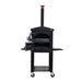 Side view of the Sunterra Outdoor Wood Fired Oven mounted on a sturdy cart