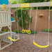 Details of the swing on playset for kids