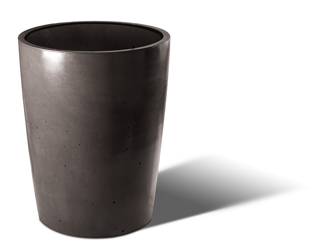 Slick Rock Classic T 35 in. tall cylinder concrete planter in dark charcoal