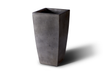 Slick Rock Square Tall 38 in. tapered square concrete planter in charcoal gray