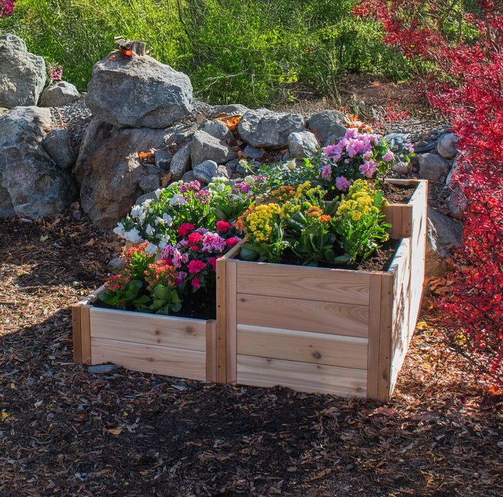 Installed 3.5x4 tiered raised garden bed in Western red cedar by Outdoor Living Today